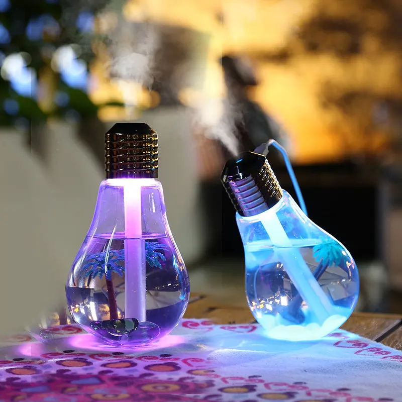 Lampu LED Warna-warni Kreatif 400Ml Penyebar Aroma Minyak Esensial Pelembab Udara Tanpa Suara