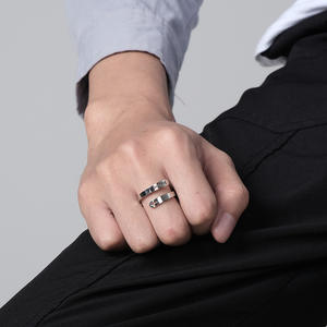 Faith Cross <b>Ring</b> Steel Color Adjustable Unisex Fashion Jewelry Gift - Product Image 3
