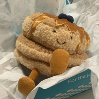 Nouvelle série de jouets en peluche Jelly Catt Fun Food : Délicieuse crêpe au sirop d'érable et aux myrtilles pour le thé de l'après-midi, un cadeau délicat pour femmes
