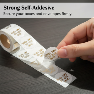 Custom Logo Stickers Self-Adhesive <b>Labels</b> Coffee Bakery Gift Flower Shop Foil <b>Packaging</b> Waterproof PLA Paper Easy Remove Gold - Product Image 4