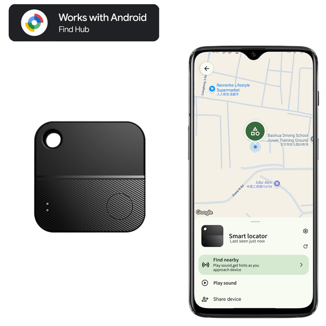 New square Find My Google Anti-loss tracker for Android, Global Positioning Device, Remote Finding Essential