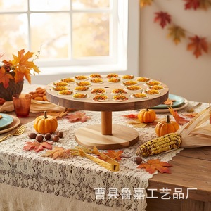 Custom Wooden Cake Stand Egg Rack Dessert Board For <b>Party</b> <b>Table</b> Decoration Solid Color Trays - Product Image 1