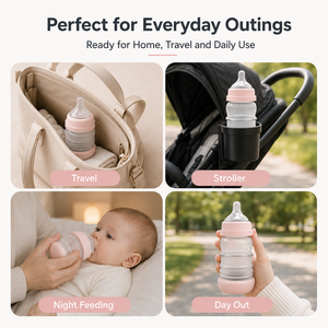 <span class=keywords><strong>Biberon</strong></span> en silicone anti-colique à débit moyen pour nouveau-né, sans BPA, avec poignée en forme de pomme pour bébé garçon - Product Image 6