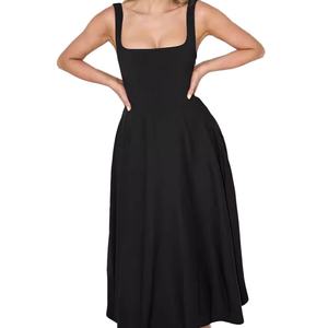 Vestidos Midi Ajustados con Tirantes de Color Sólido, Sencillos y Sexys, Nueva Colección de Verano, Personalizados OEM - Product Image 1