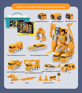 Xe đồ chơi lắp ráp biến hình kỹ thuật, xe công trình tự chế có hộp đựng - Product Image 5