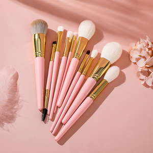 Juego completo portátil de 10 piezas, pinceles de maquillaje de pelo de animales, pintura suelta, sombra de ojos, cejas, labios, pinceles <span class=keywords><strong>para</strong></span> herramientas de belleza facial - Product Image 2