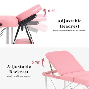 ผู้ผลิตโดยตรงขายโต๊ะนวดรอยสักสีชมพูปรับความสูงได้ Mobile Spa Bed โต๊ะนวดมือสองและเตียง