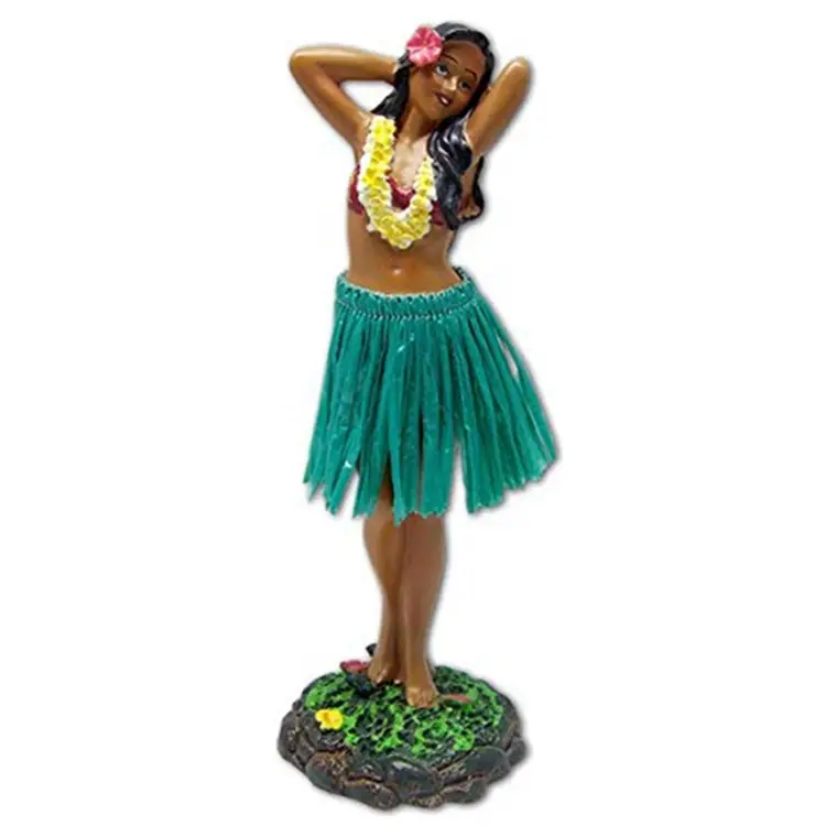 Polyresin/harz bobble kopf figurine Hawaii Leilani Dashboard Hula Puppe Blume Vergeben Pose 7 zoll