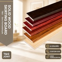 Plinthe en Bois Massif Préfinie T&G, Moulure de Plinthe, 6 Couleurs, Taille Personnalisée, Écologique, Zéro Formaldéhyde