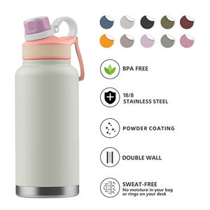 Garrafa Térmica de Aço Inoxidável com Dupla Parede 32oz Grande Capacidade para Bebidas Quentes/Frias com 2 Tampas - Product Image 1