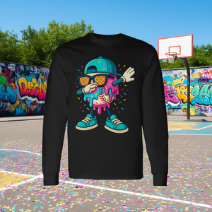 Camiseta de manga larga para jóvenes con estampado de béisbol Drip Ice Cream Dabbing - Product Image 3