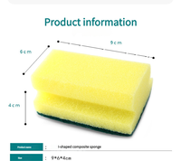 Éponge de nettoyage de cuisine rectangulaire rainurée en sable de diamant durci, fournie directement par le fabricant, super absorbante