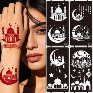 Stencil per Tatuaggi Traforati per Body Painting, Henna Dipinta a Mano, Festival Mediorientale, Stencil per Tatuaggi Spray - Product Image 4