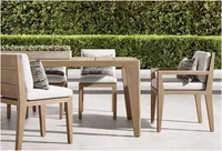 LUXORA Ensemble de jardin pour patio extérieur Hotel Resort Maya Table à manger rectangulaire en teck Mobilier d'extérieur moderne et luxueux