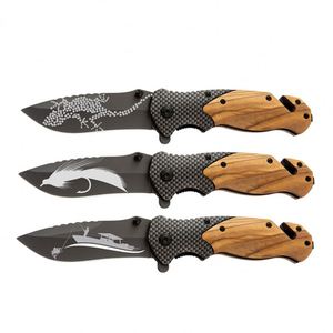 Cuchillo <span class=keywords><strong>plegable</strong></span> con mango <span class=keywords><strong>de</strong></span> madera <span class=keywords><strong>de</strong></span> olivo personalizado <span class=keywords><strong>de</strong></span> fábrica, patrón grabado con láser, hoja recubierta <span class=keywords><strong>de</strong></span> Titanio, cuchillo EDC <span class=keywords><strong>de</strong></span> bolsillo para exteriores a la venta - Product Image 4