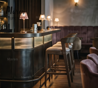 Chaise de comptoir en bois de luxe moderne, chaise haute de bar rembourrée en tissu pour hôtel, restaurant, bar, bureau