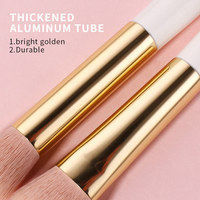 Ensemble de 18 pinceaux de maquillage pour le visage, les yeux, les sourcils et l'eye-liner, à poils synthétiques, manche en bois écologique, marque privée