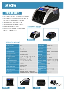 2815 重型现金计数器 便携式自动点钞机 迷你点钞机 纸币计数器 - Product Image 6