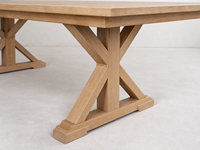 Table à manger sur pieds en X - Base en bois massif - Table professionnelle pour mariages et banquets