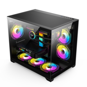 Boîtier de jeu MATX double vitrage 0,7 mm, compatible avec un refroidisseur à eau de 360 mm, châssis à haut débit d'air, support BTF - Product Image 2