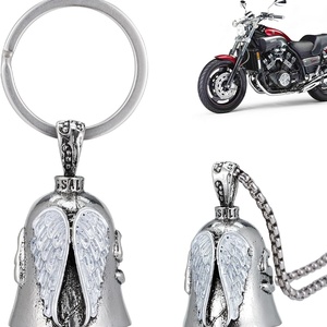 Lote de 50 Campanillas Guardianas Surtidas para Motocicleta, Llavero con Calavera, Cruz, Enfermera y Ángel, Amuleto de la Suerte para Motociclista, Colgante para Moto y Coche - Product Image 3