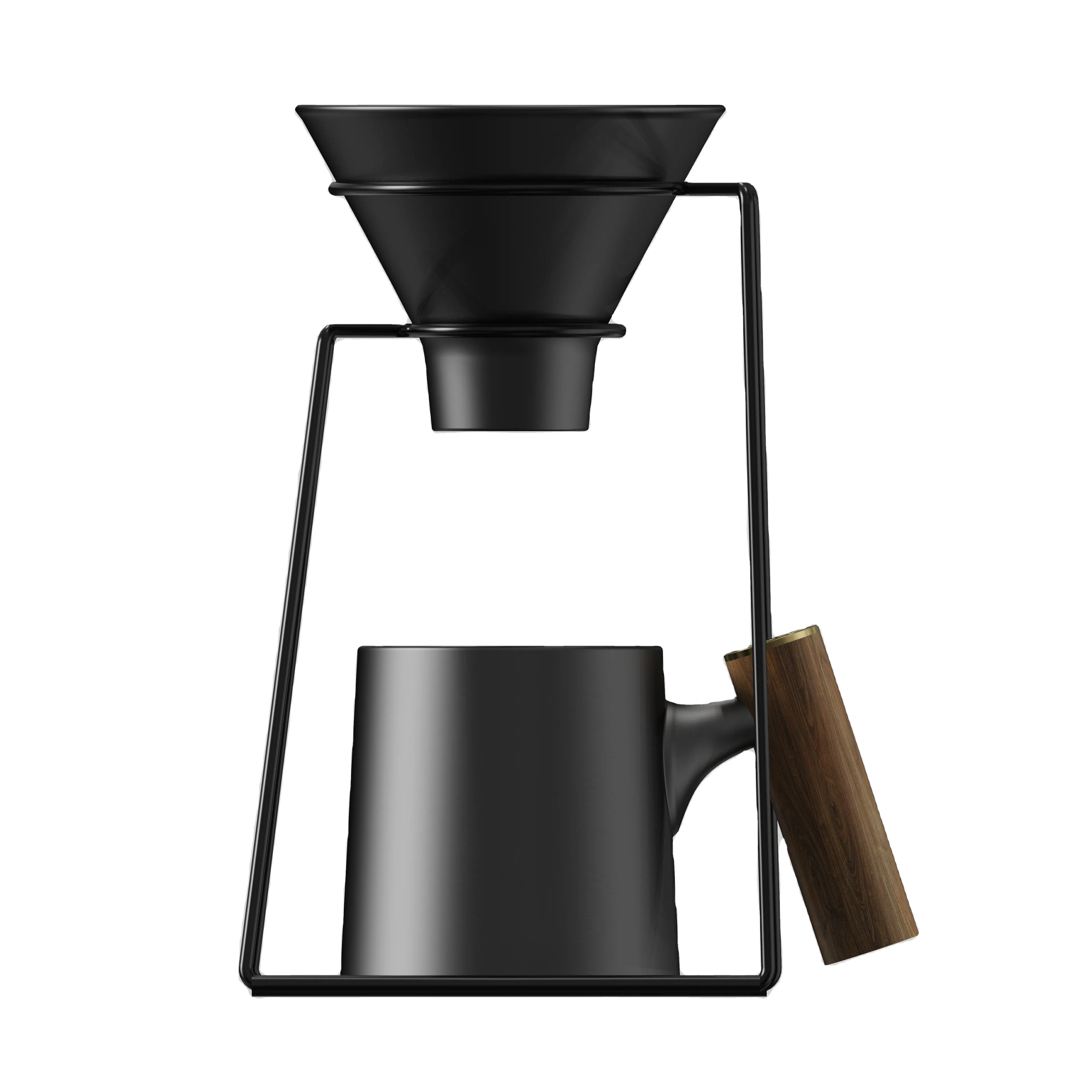 DHPO Set pembuat kopi, unik Mug kopi dan Dripper kopi bingkai besi lipat profesional aliran di atas kopi