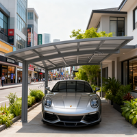 Abri de voiture moderne de luxe en aluminium, arqué, durable, imperméable, pour l'extérieur, abri de stationnement pour voiture, taille personnalisée, garantie de 10 ans