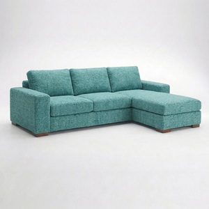 Divano Sezionale Moderno a L <span class=keywords><strong>Modena</strong></span> con Opzioni di Tessuto Personalizzabili, Gambe in Legno Verde Smeraldo Hepburn - Ingrosso - Product Image 2