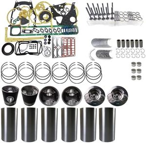 Piston de moteur D1146 DE08 avec axe, kit de chemise de cylindre pour excavatrice sur chenilles HongWang 65.02503-0228B DX300 DH300-5 - Product Image 2