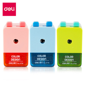 Deli Pencil Sharpener Manual Plastic Geometric Design Student Use - Product Image 4