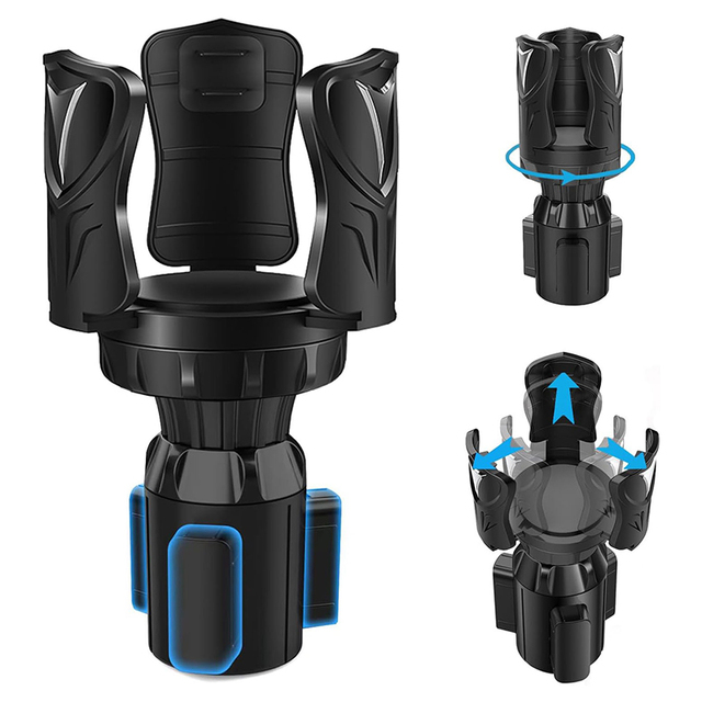 Universal Black Adjustable Single Car Cup Holder Expander Adapter for Coffee Water Bottles