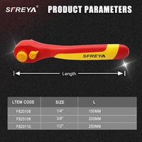 Clé à cliquet isolée à dégagement rapide SFREYA F8201, 1/4'' 3/8'' 1/2'', isolation de sécurité VDE 1000V, pour électricien