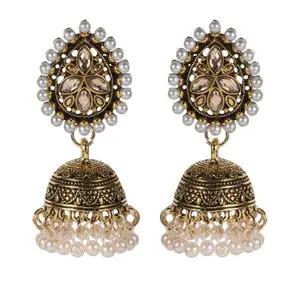 Factory Wholesale Unique Ethnic Style Earrings Handmade Bell Drop Earrings Exquisite Jhumka Earrings