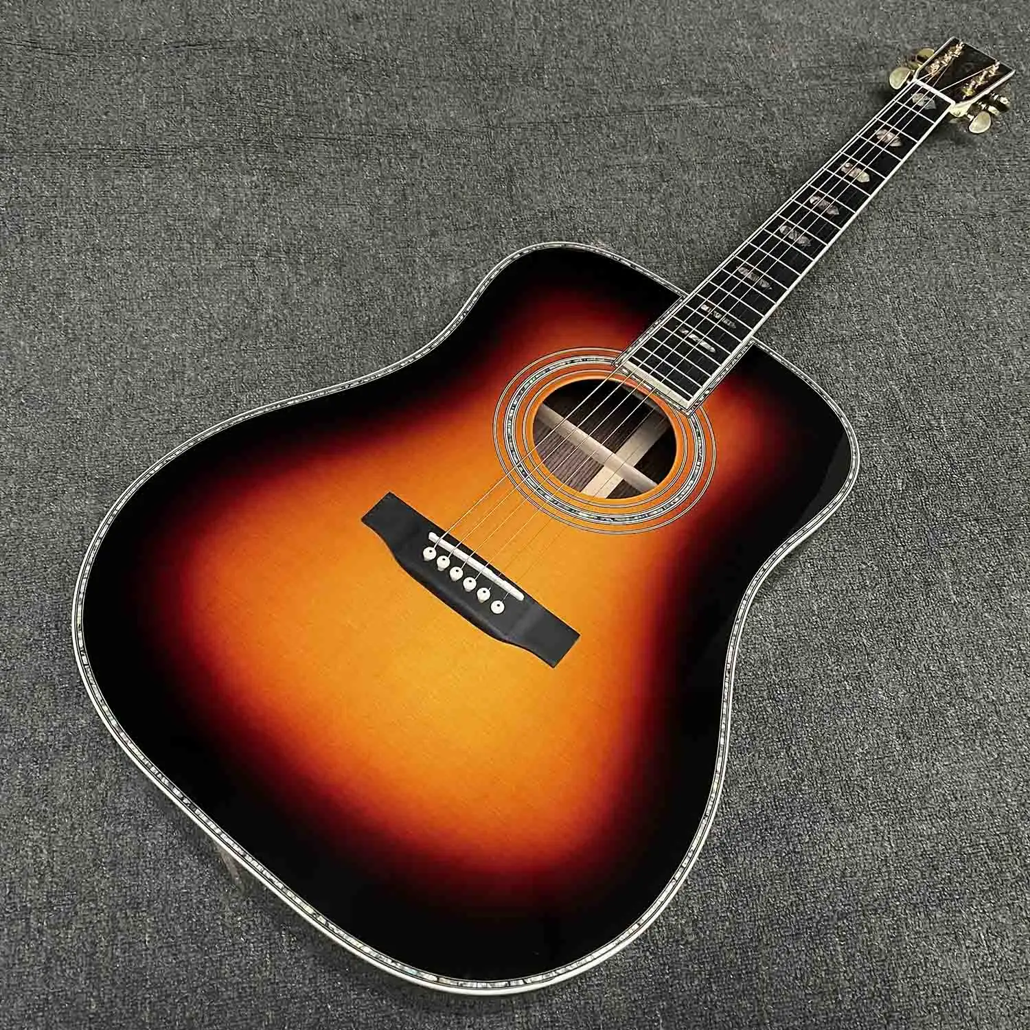 Grand OEM Guitar 41 inch Dreadnought Guitar nhà máy tùy chỉnh bán buôn nhà máy sản xuất rắn gỗ hồng mộc trở lại Side Acoustic Guitar