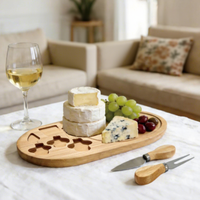 Mini plateau individuel en bambou pour charcuterie - Plateau à fromage, cadeau pour l'inauguration de la maison, fête prénuptiale, anniversaire