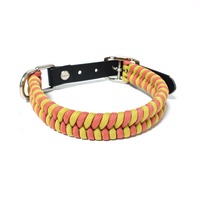 El Yapımı Dokuma Köpek Tasması, Rulolu Tokalı Paracord Tasma ve Günlük Yürüyüşler için PVC Deri Ayarlanabilir Kayış