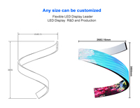 Pantalla LED Circular/Curva Flexible a Todo Color, Anillo de 320x160mm, Póster Digital SDK