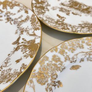 Service de table en porcelaine fine de luxe moderne à motif doré, vente en gros d'usine, assiette de présentation en céramique - Product Image 5