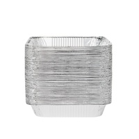 Casseroles en aluminium de 9x13 "demi-poêles profondes de table avec couvercles en aluminium Plat à friction Buffet Traiteur