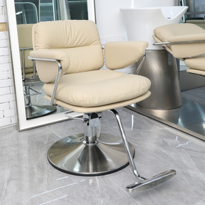 Chaises de barbier BoJue Chaise de coiffeur à cadre en acier inoxydable Équipement pour salon de <span class=keywords><strong>coiffure</strong></span> <span class=keywords><strong>Fournisseur</strong></span> de meubles de salon en cuir PU - Product Image 3