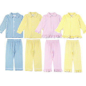 <span class=keywords><strong>Pigiama</strong></span> pasquale RTS set di due pezzi in cotone <span class=keywords><strong>pigiama</strong></span> estivo per bambini <span class=keywords><strong>a</strong></span> <span class=keywords><strong>quadri</strong></span> con volant estivi - Product Image 1