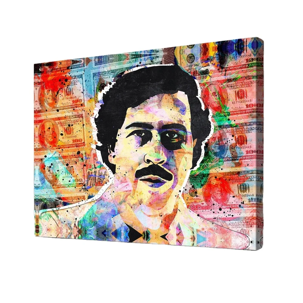 Pablo Escobar affiche Mugshot mur Art décor à la maison fait à la main impression sur toile Pop Culture mur Art toile en gros