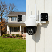 Kamera CCTV Solar 4G/WiFi Definisi Tinggi dengan 3 Lensa untuk Penggunaan Perusahaan & Rumah Tangga Kartu Memori Opsional untuk Keamanan Rumah