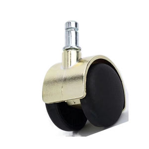 Roulettes de bureau réglables et silencieuses Eco, charge 30 kg, vente en gros usine, roulettes doubles pivotantes en nylon doré 50 mm, en acier - Product Image 3