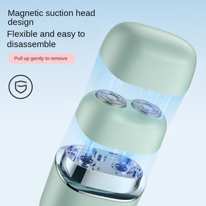เครื่องโกนขนไฟฟ้าแบบหมุนสองใบมีดขนาดเล็กสำหรับผู้หญิง ชาร์จผ่าน USB กันน้ำ ใช้ได้กับผิวเรียบเนียน ตัดแต่งขนตามร่างกาย ขา และบิกินี่ - Product Image 4