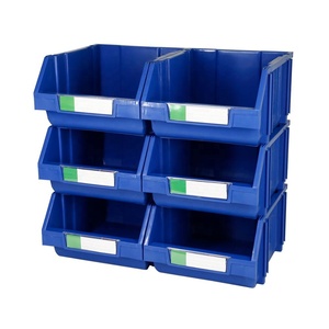 Large size plastic tool parts stackable storage bin industrial for bults nuts hardware storage in warehouse workshop and garage