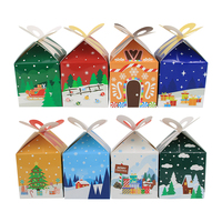 Boîte d'emballage cadeau de Noël avec nœud petites boîtes à biscuits pour bonbons fête de vacances faveur fournitures boîtes de cadeaux de Noël pour cadeau