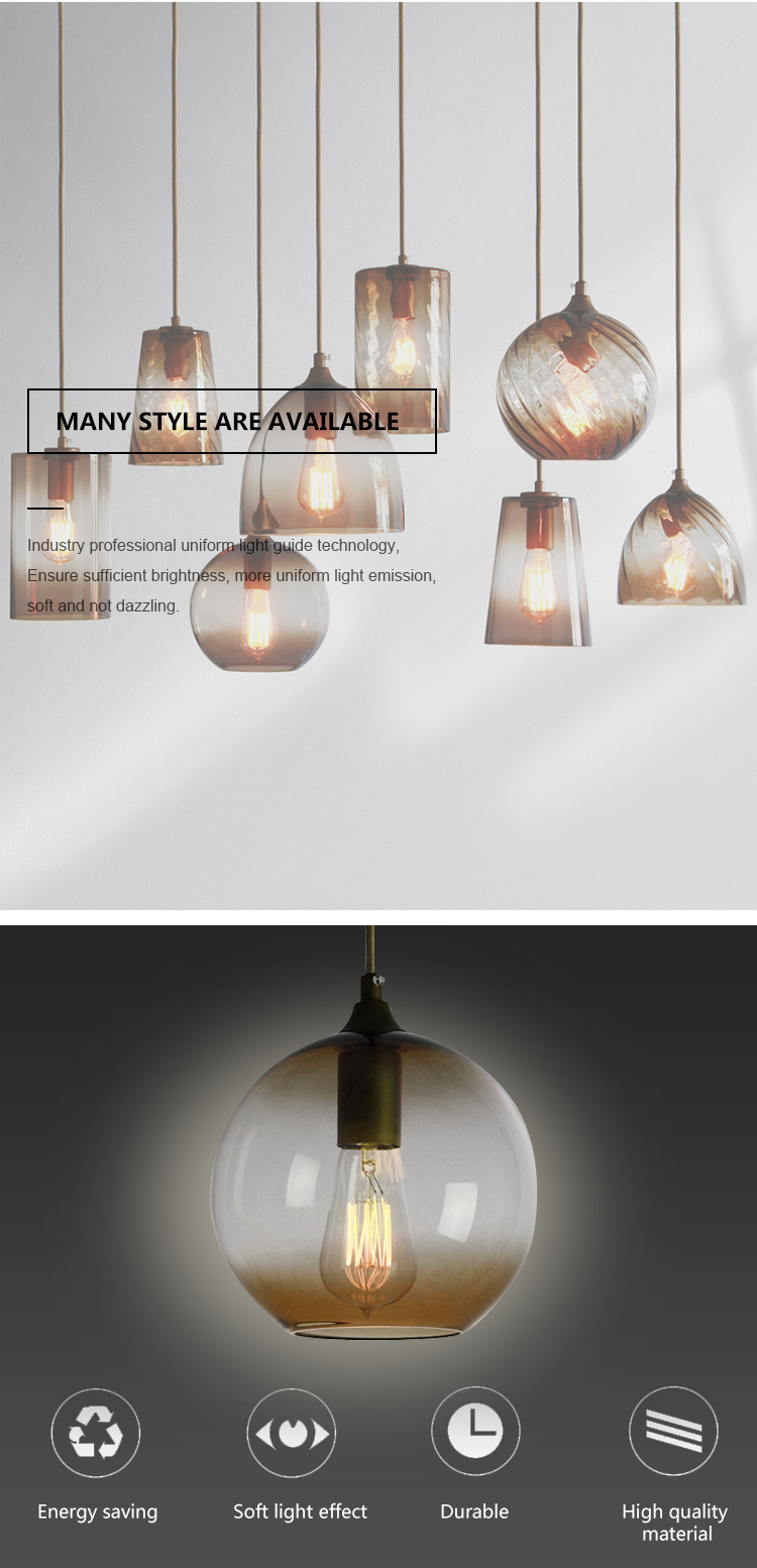 Modern Style Decoration Residential Bathroom Office 9W Red Coffee E27 Pendant Light