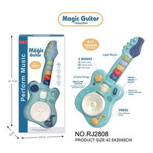 Guitarra de juguete musical con función inductiva, micrófono electrónico y altavoz, trompeta de juguete, regalo ideal para entusiastas de la música - Product Image 3