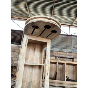 mueble bar de madera maciza con soporte superior para vasos - Product Image 3